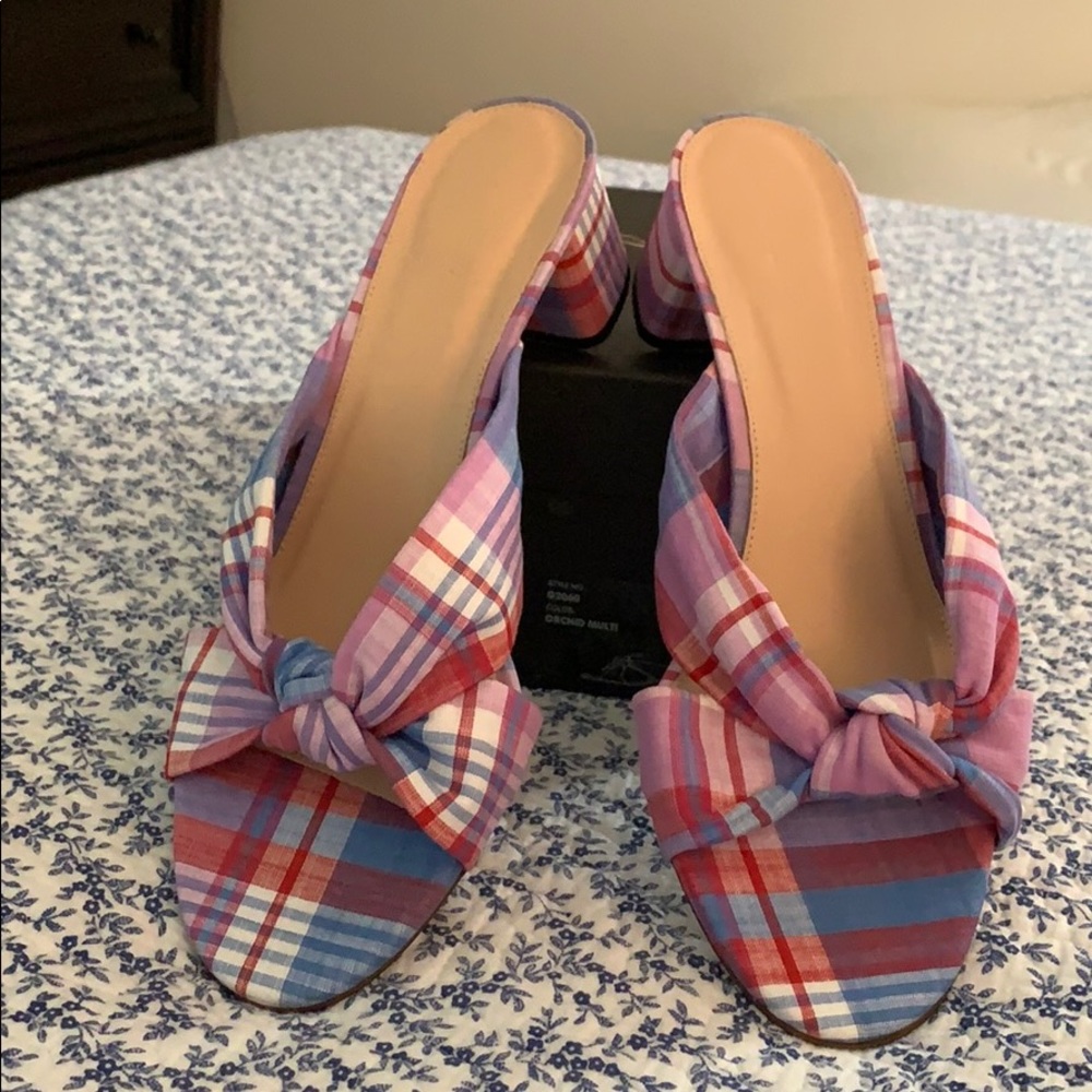 J Crew Madras Slide Sandals